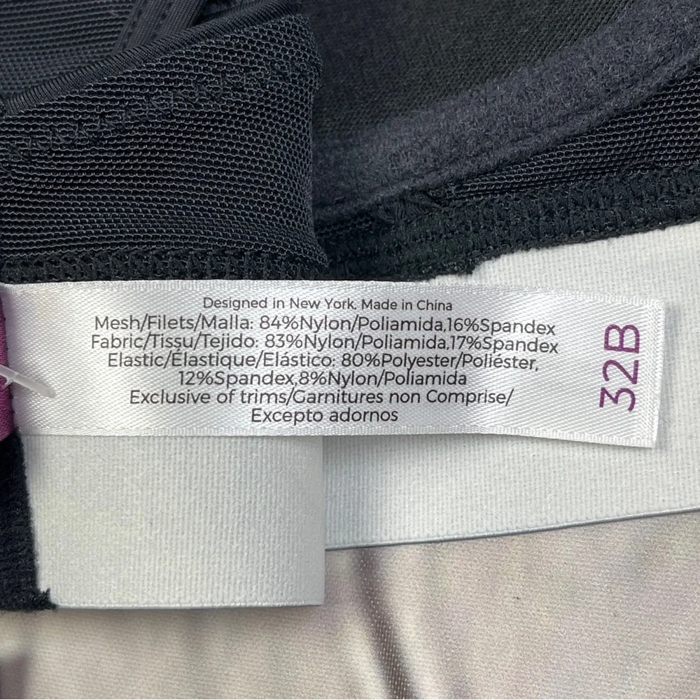 ADORE ME Micah Contour black sports bra NEW, size 32B